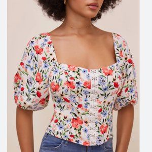 Hook & Eye Square Neck Floral Top